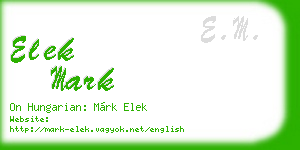 elek mark business card