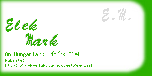 elek mark business card